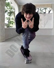1960s JOHN LENNON Beatles Riding A Skateboard 8x10 Photo picture
