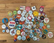 VTG 1960s-80s Political Campaign Button 100+ Nixon Ford Illinois Republican Pins picture