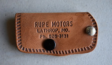 Rupe Motors Lathrop Missouri Vintage Leather Advertising Keychain Key Holder picture