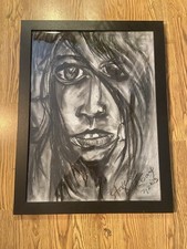 RARE Original Chalk  Artwork Sketch  “Lady Love ” 18”x24” picture