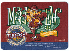 Troegs Independent Craft Brewery Mad Elf   Beer Coaster Hershey PA picture