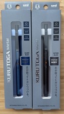 Set of 2 UNI KURU TOGA METAL 0.5mm Mechanical Pencils M5KH Black/Blue Body New picture