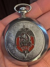 ⭐️VINTAGE 1947 Molniya Pocket Watch Mechanical MVD Russian USSR Military Soviet picture