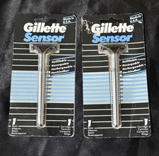 Lot of 2 - Vintage Gillette Sensor Metal Razors 1989 picture