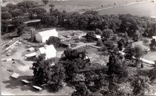 Aerial View Farm Kendall County Wisconsin RPPC 1956 Calberne Studio picture
