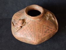 Pre Columbian West Mexico Effigy Clay Pot Frog Lizard 1970s Estate Vessel 5x4 picture