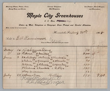 1908 billhead Maple City Greenhouses, Plants Honesdale, PA picture