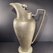 Vintage Heavy Tall Pitcher Hankow China Paktong Metal ca 1900-1930 picture