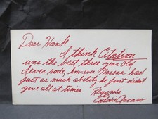 RARE Eddie Arcaro AUTOGRAPH HAND WRITTEN NOTE THE BEST 3 YEAR OLD HE EVER RODE picture