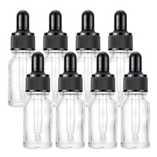 Kesell 10ml Glass Dropper Bottles, 8-Pack with Black Screw Caps Clear picture