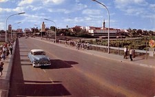 Laredo Texas 1964 Postcard International Bridge to Nueva Laredo Mexico picture