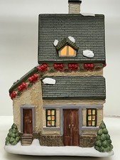 Lux 4 Stucco Lighted House 1990 Excellent Condition With Original Box & Light picture