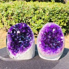 3.91LB 2pcs  Top Natural Amethyst Uruguay Cave Crystal Cluster Geode Healing picture