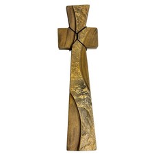 Carved Stone Contemporary Rustic Art Cross R. Rose Vintage 2010-Stunning Design picture