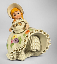 Vintage Lefton Bloomer Girl KW797 Bisque Porcelain Figurine Japan Amelia picture