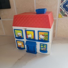 Vintage 1976 Sanrio Hello Kitty Trinket Jewelry Box House w/ Drawers Roof Opens picture