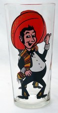 Pepsi Collector Glass Tumbler Poncho Cartoon Character Vintage picture