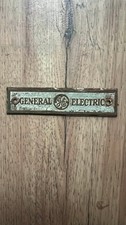 Vintage General Electric Brass Nameplate Antique GE Industrial Machine Tag Sign picture