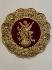 Large Antique Rococo Louis XV style Bronze Wall Plaque, Plato De Bronce 19.5 picture