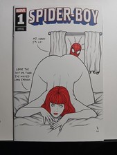 Frank Cho Inspired Blank Sketch Cover Original Art Marvel spiderman MJ Mary Jane picture