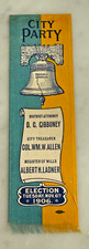 1906 Philadelphia City Party Campaign Ribbon – Political Silk Liberty Bell picture