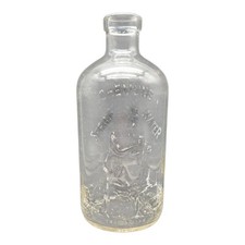 Original Vintage Chemung Spring Water Bottle Embossed Native American 64 Fl Oz picture