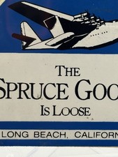 Vintage Hughes H-4 Spruce Goose Airplane Souvenir Sticker Long Beach Ca Ephemera picture