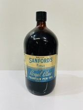 Vtg Full Sanfords Penit 1 Gallon Glass Ink Bottle Royal Blue Duraglas  Rare HTF picture