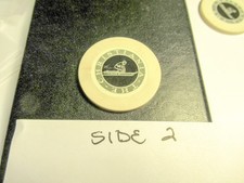 1937 THE CHRISTIANIA CASINO, SUN VALLEY IDAHO WHITE CREST & SEAL ROULETTE CHIP picture