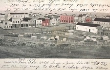 1907 Picture Postcard - Lansford, North Dakota - Hand Colored ~ #-7803 picture