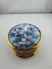 Vtg Music Box Hummingbird Porcelain 1994 Floral Lena Lui Grand Millennial Tested picture