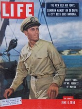 Life magazine June 6th, 1955. Henry Fonda as Mr Roberts of movies. Cover only picture