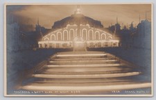 Vintage RPPC Cascades Government Building Night A.Y.P.E. Seattle WA picture