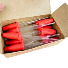 11 vtg tapertop Medicine droppers glass w box picture