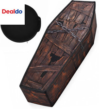 Halloween Cemetery Pop up Coffin with Lid Fake Life Size 60'' Coffin Prop Scary picture