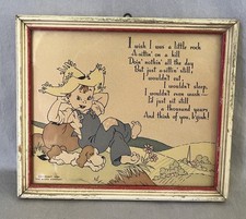 Westie Buzza Motto Print Signed Framed Farm Country Boy & Dog 6 5/8