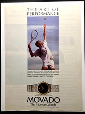 1991 Movado Museum Sports Watch Pete Sampras vtg PRINT AD Fashion Advertisement picture