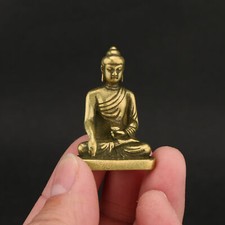 Solid Brass Buddha Figurine Small Statue Home Ornament Figurines Collectibles picture