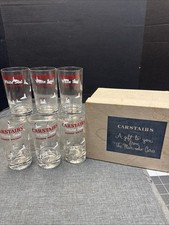 Vintage Set Of 6 Carstairs White Seal Blended Whiskey Clear Bar Glasses  box picture