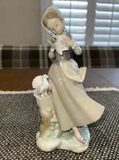 VINTAGE LLADRO CHILDREN WITH ANIMALS - GIRL WITH PIGEONS - #4915 GLOSS - EUC picture
