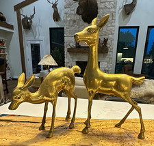 Brass pair Deer Figurines Animals Theme Adults Decor picture