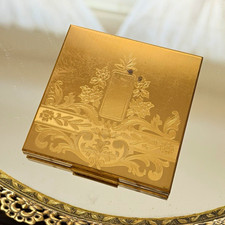 Vintage Elgin American Gold Tone Square Powder Compact picture