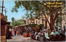 c1950s LOS ANGELES, California Postcard OLVERA STREET Vendor Booths / Unused picture