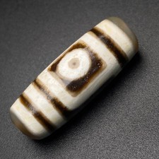 Rare Tibetan Buddhism Agate 2 Eyes Totem Dzi Bead Amulet Necklace Pendant G742 picture
