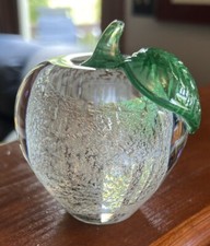 Stromsberg Shyttan Glass Apple Signed Numbered Original Sticker Sterling Silver picture
