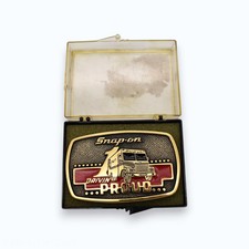 Snap-On Tool Truck Drivin' Proud Solid Brass Vintage Belt Buckle by BTS [1989] picture