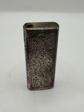 Vintage Tanita Silver Plated Engraved Lighter Japan Patent Pending Early Piece picture