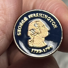 George Washington 1789-1797 Presidential Enamel Lapel Pin Round Blue Mini picture