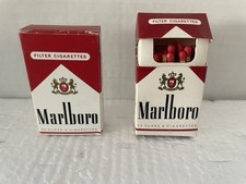 Two Vintage Marlboro Matchboxes with Wooden Matches , Pocket Box Size. picture