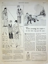 1928 Hinds Honey & Almond Cream Vintage 20s Print Ad Children Ice-skating picture